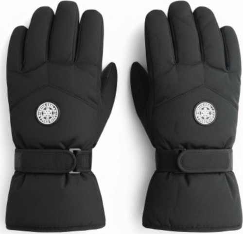 Su Geçirmez İçi Kalın Kürklü Kışlık Kar Kayak Motosiklet Bisiklet Outdoor Eldiven L-XL Beden–Unisex