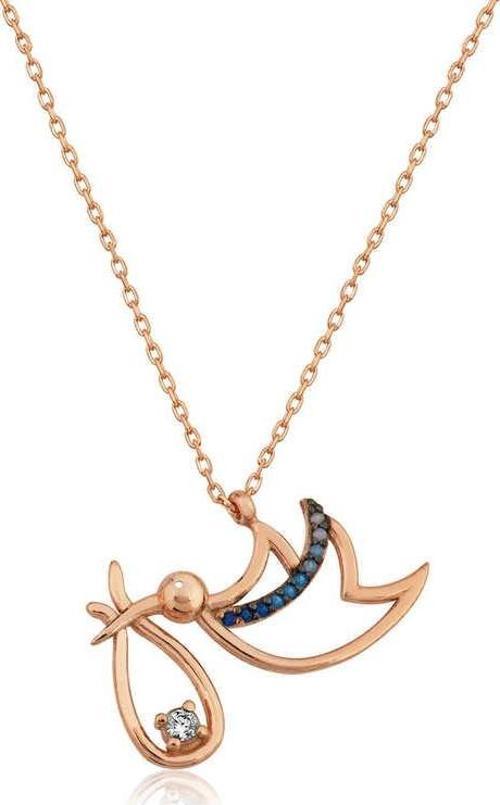 Gümüş Rose Yeni Doğan Bebek Bayan Kolye