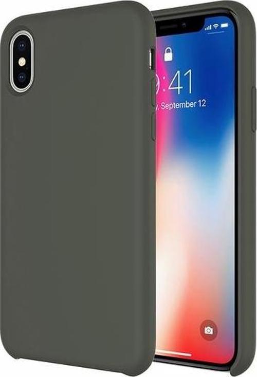 iPhone Xs/X ile Uyumlu Rubber Fit Kılıf Dark Olive