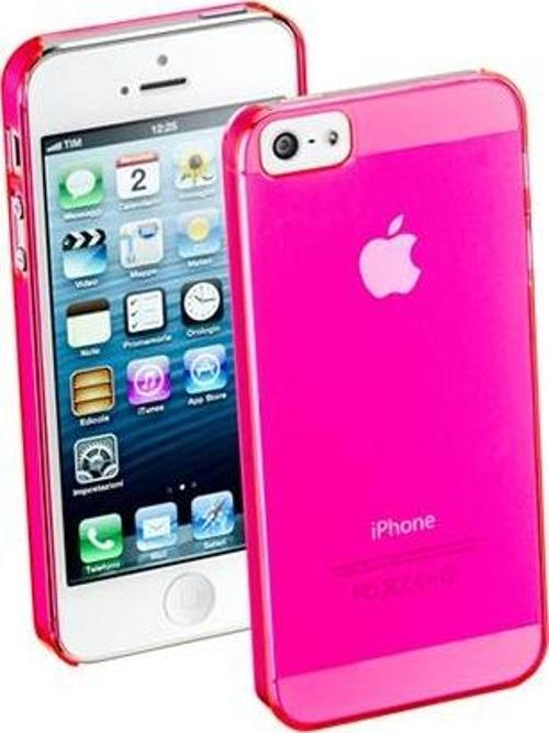 iPhone SE/5S/5 ile Uyumlu Cool Fluo Şeffaf Sert Kılıf Pembe COOLIPHONE5P