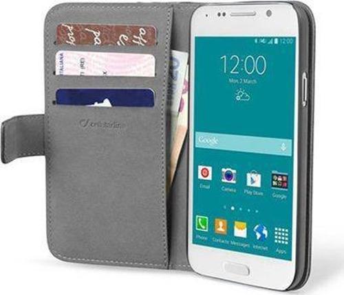 Galaxy S6 ile Uyumlu Book Agenda Kapaklı Kılıf Siyah BOOKAGENDAGALS6K