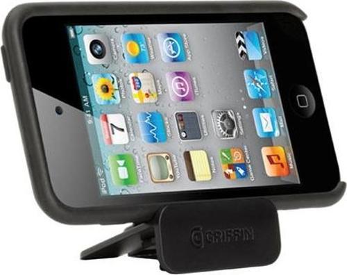 iPod Touch 4 ile Uyumlu Şeffaf Siyah Stantlı Kılıf Reveal RE01915