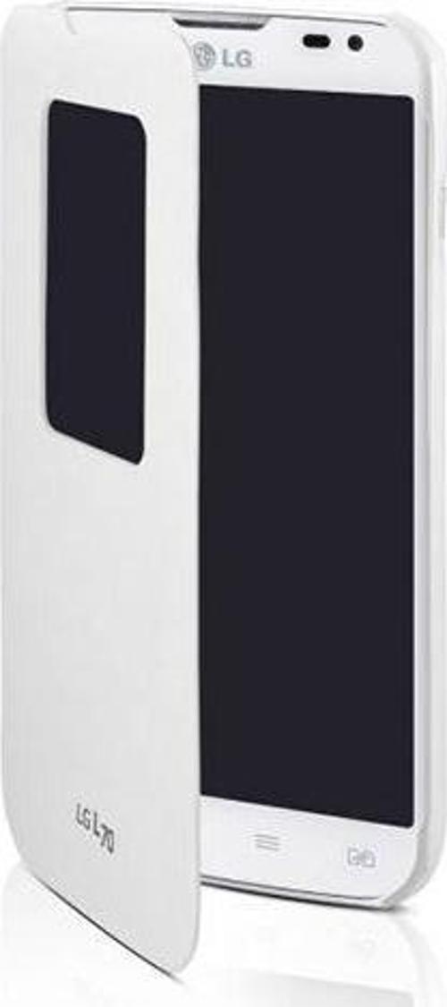L70 ile Uyumlu Kasalı Kapaklı Flip Cover Kılıf Beyaz CCF-400 AGEUWH