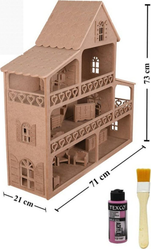 ÖZKA HOBBY TOYS BÜYÜK BOY BARBİE EVİ 1 ADET BOYA VE FIRÇA HEDİYELİ