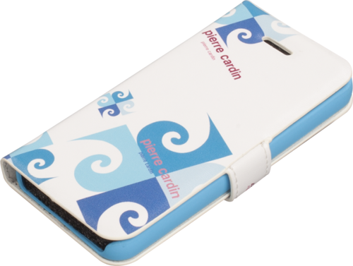 iPhone 5S ile Uyumlu Suni Deri Kapaklı Koruma Kılıfı Mavi PCA-P01