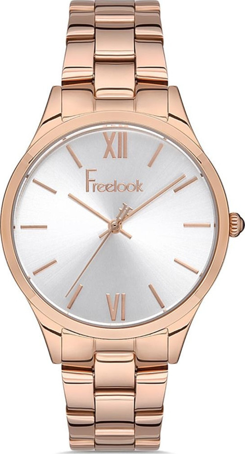 Kadın Rose Gold-beyaz Çelik Kasa Yuvarlak Kadran Metal Kordonlu Kol Saati Quartz Mekanizma Analog Ek