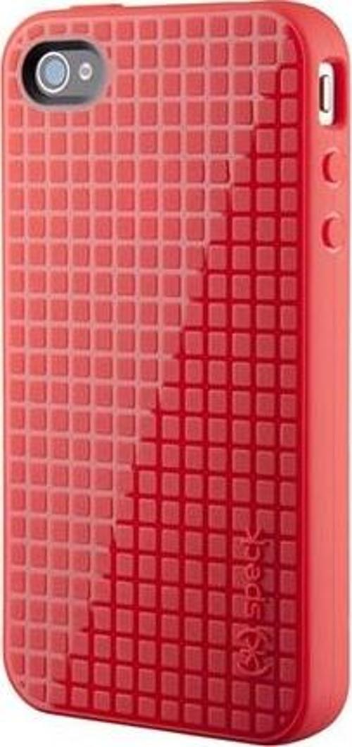 iPhone 4S/4 ile Uyumlu PixelSkin HD Silikon Kılıf Kırmızı