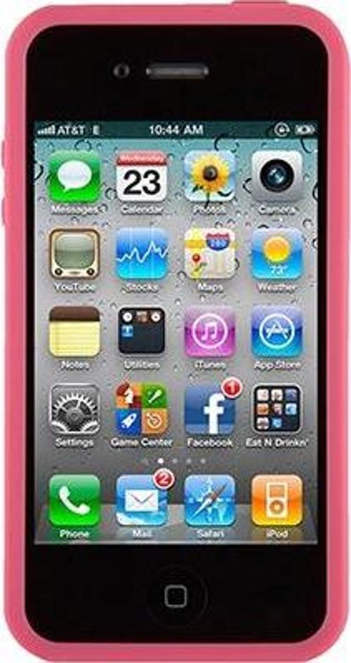 iPhone 4S/4 ile Uyumlu PixelSkin HD Silikon Kılıf Pembe