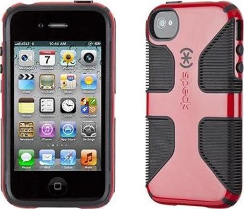 CandyShell Grip iPhone 4S/4 ile Uyumlu Sert Kılıf Kırmızı SPK-A1229