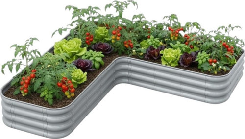 Modüler Yükseltilmiş Bahçe Sebze Yatağı No:21 (165X165) Gri