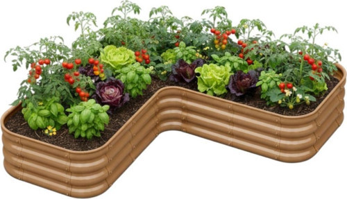 Modüler Yükseltilmiş Bahçe Sebze Yatağı No:20 (140X140) Bej