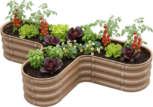 Modüler Yükseltilmiş Bahçe Sebze Yatağı No:13 (140X85) Bej