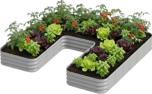 Modüler Yükseltilmiş Bahçe Sebze Yatağı No:25 (240X190) Gri