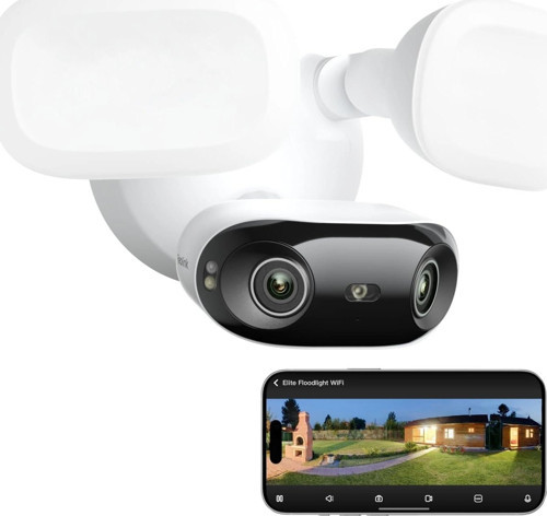 Elite Floodlight WiFi, 4K 8MP - 180 Derece Panoramik Kablolu Projektör Kamera