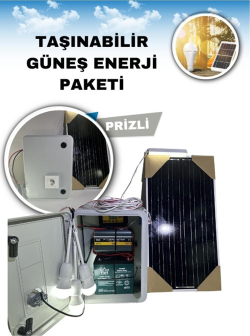 Dağ Evleri Ve Konteyner Evler İçin Tv Aydınlatma Paketi Monokristal Panelli