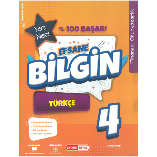 Kırmızı Beyaz Efsane Bilgin Türkçe 4.Sınıf
