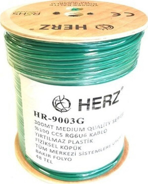 Rg6U6 Uydu Anten Kablosu 300Metre Yeşil