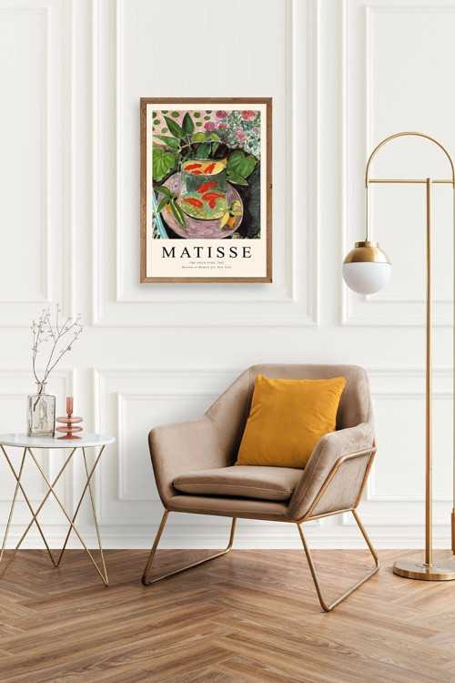 Büro Ev Ofis Dekoru için 50x70CM Tekli Ahşap Çerçeveli HMatisse Tablo No107