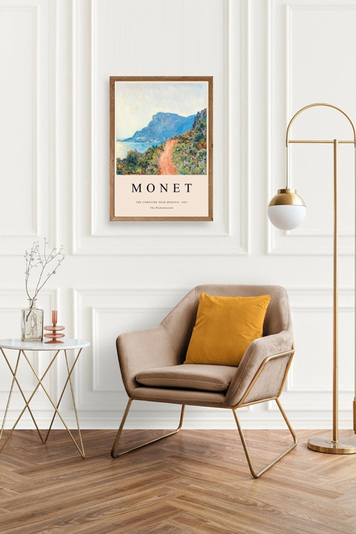 Büro Ev Ofis Dekoru için 17x23CM Tekli Ahşap Çerçeveli CMonet Model No3