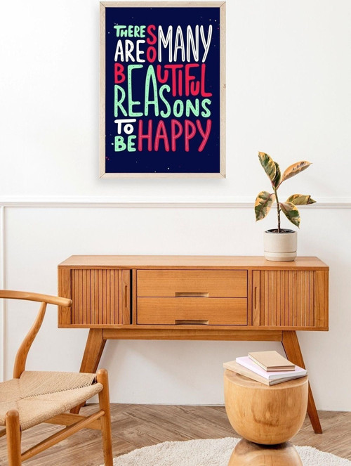 Büro Ev Ofis Dekoru için 17x23CM Tekli Ahşap Çerçeveli Motto Tema Tablo No3