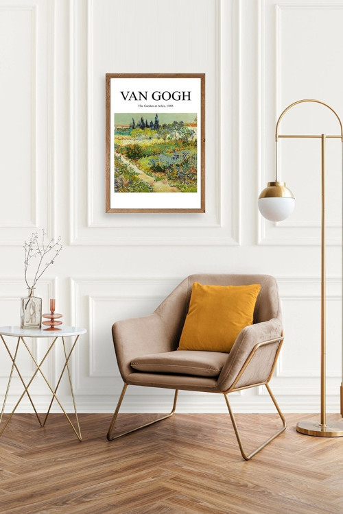 Büro Ev Ofis Dekoru için 30x42CM Tekli Ahşap Çerçeveli VGogh Tablo No40