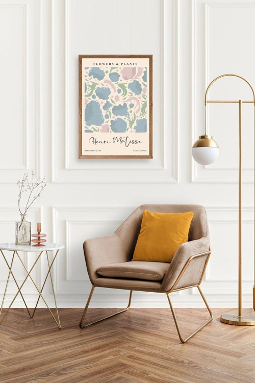 Büro Ev Ofis Dekoru için 50x70CM Tekli Ahşap Çerçeveli HMatisse Tablo No51
