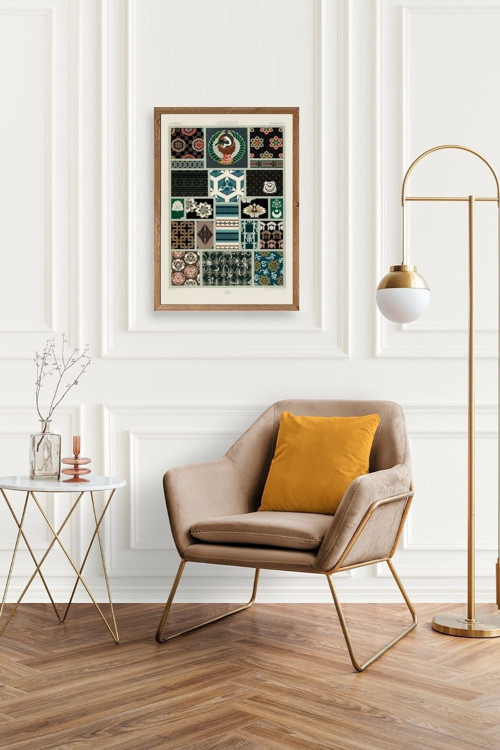Büro Ev Ofis Dekoru için 50x70CM Tekli Ahşap Çerçeveli Motifli Tablo No62