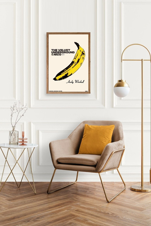 Büro Ev Ofis Dekoru için 50x70CM Tekli Ahşap Çerçeveli AWarhol Tablo No5