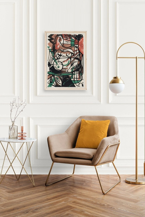 Büro Ev Ofis Dekoru için 50x70CM Tekli Ahşap Çerçeveli FMarc Tablo No7