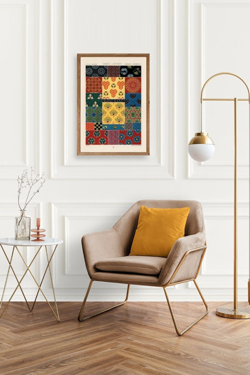 Büro Ev Ofis Dekoru için 30x42CM Tekli Ahşap Çerçeveli Motifli Tablo No27