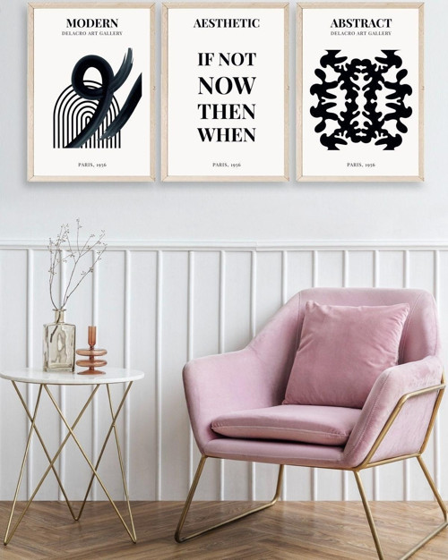 Büro Ev Ofis Dekoru için 50x70CM 3PARÇA Ahşap Çerçeveli Modern Tema Tablo No104