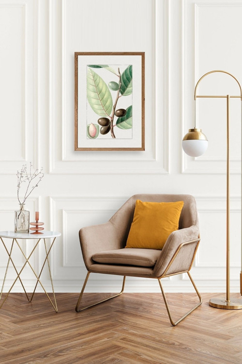 Büro Ev Ofis Dekoru için 23x30CM Tekli Ahşap Çerçeveli Zrytin Dalı Tema Tablo No2