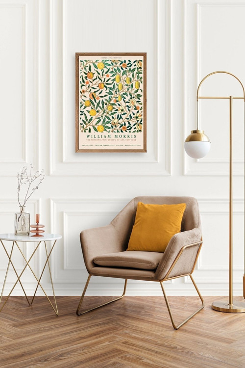 Büro Ev Ofis Dekoru için 23x30CM Tekli Ahşap Çerçeveli WMorris Stil Tablo No13