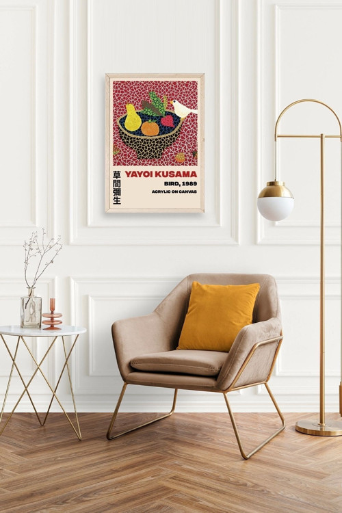 Büro Ev Ofis Dekoru için 50x70CM Tekli Ahşap Çerçeveli YKusama Tablo No36