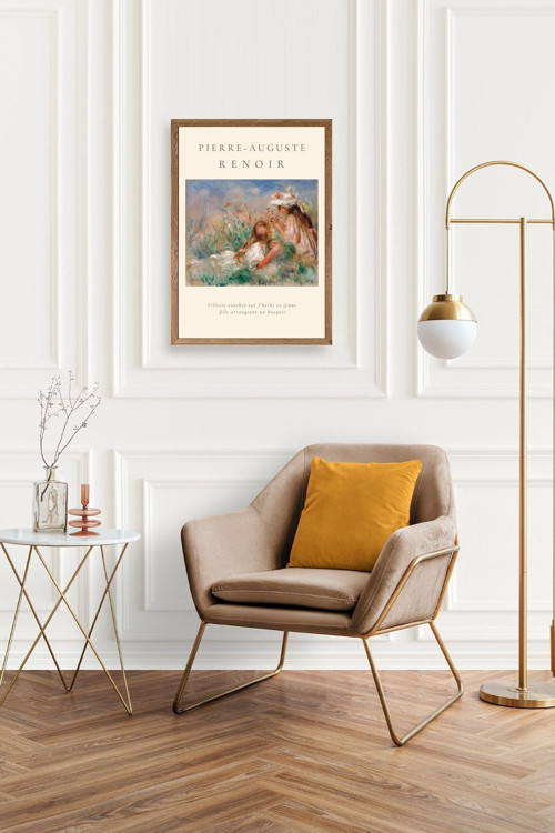 Büro Ev Ofis Dekoru için 50x70CM Tekli Ahşap Çerçeveli PARenoir Tablo No7