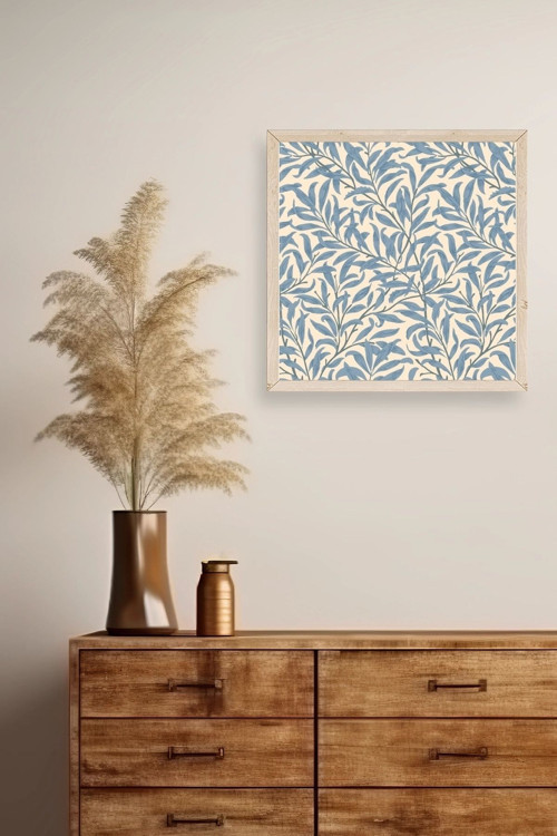 Büro Ev Ofis Dekoru için 42x42CM Tekli Ahşap Çerçeveli Yaprak Tema Tablo No161