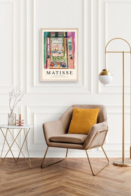 Büro Ev Ofis Dekoru için 23x30CM Tekli Ahşap Çerçeveli HMatisse Tablo No53