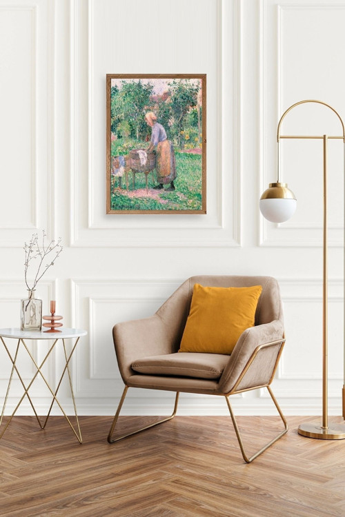 Büro Ev Ofis Dekoru için 30x42CM Tekli Ahşap Çerçeveli CPissarro Tablo No3