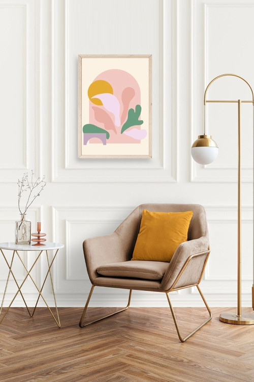Büro Ev Ofis Dekoru için 50x70CM Tekli Ahşap Çerçeveli Modern Tema Tablo No197