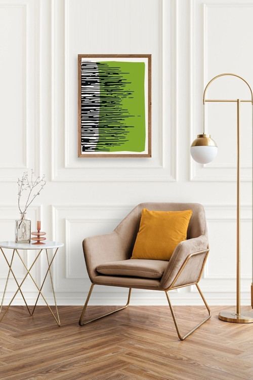 Büro Ev Ofis Dekoru için 17x23CM Tekli Ahşap Çerçeveli Modern Tema Tablo No5