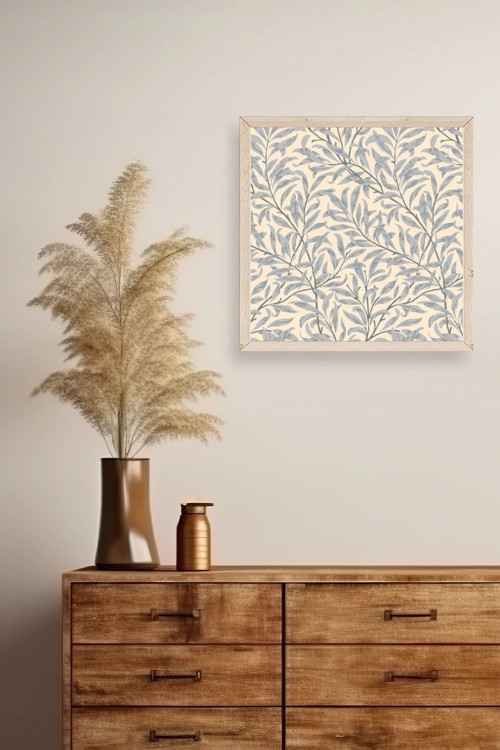 Büro Ev Ofis Dekoru için 50x50CM Tekli Ahşap Çerçeveli Yaprak Tema Tablo No70