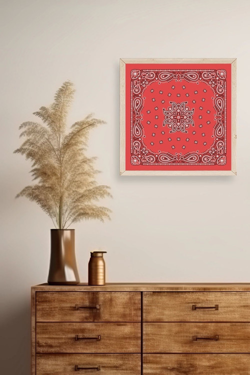 Büro Ev Ofis Dekoru için 42x42CM Tekli Ahşap Çerçeveli Motifli Tablo No40