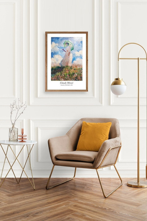 Büro Ev Ofis Dekoru için 17x23CM Tekli Ahşap Çerçeveli CMonet Tablo No1
