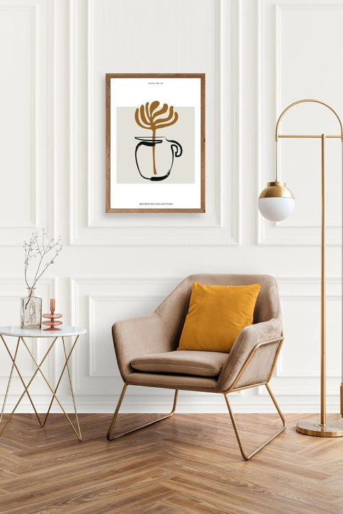 Büro Ev Ofis Dekoru için 23x30CM Tekli Ahşap Çerçeveli Coffe Tema Tablo No14