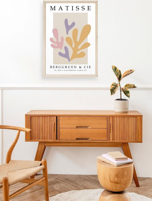 Büro Ev Ofis Dekoru için 23x30CM Tekli Ahşap Çerçeveli Soyut Stil Tablo No88