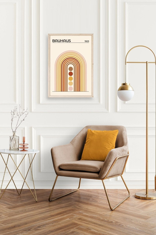 Büro Ev Ofis Dekoru için 30x42CM Tekli Ahşap Çerçeveli BRetro Tema Tablo No21