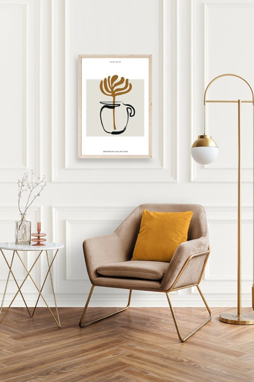 Büro Ev Ofis Dekoru için 30x42CM Tekli Ahşap Çerçeveli Coffe Tema Tablo No26