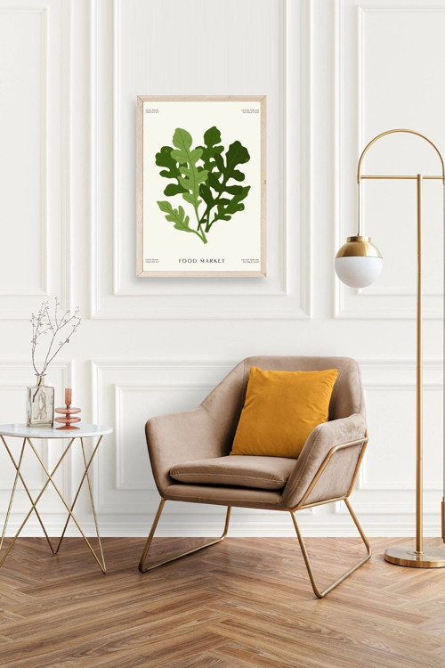 Büro Ev Ofis Dekoru için 30x42CM Tekli Ahşap Çerçeveli Yaprak Tema Tablo No252