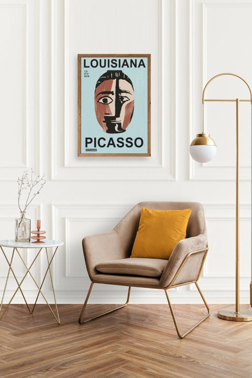 Büro Ev Ofis Dekoru için 50x70CM Tekli Ahşap Çerçeveli PPicasso Tablo No56