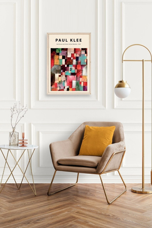 Büro Ev Ofis Dekoru için 17x23CM Tekli Ahşap Çerçeveli PKlee Tablo No10